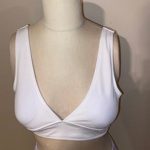 Brand New White V-Neck Bikini Top